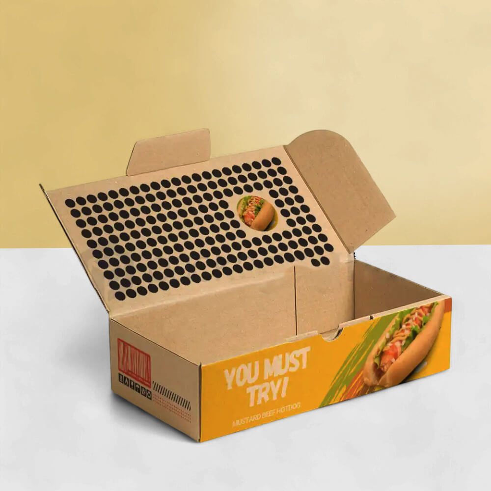 printed hot dog boxes