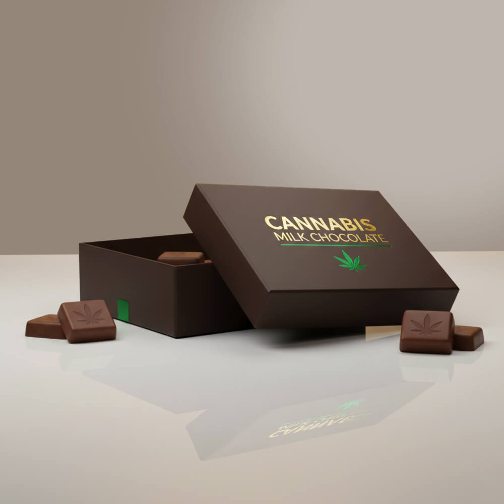 printed cannabis chocolate boxes
